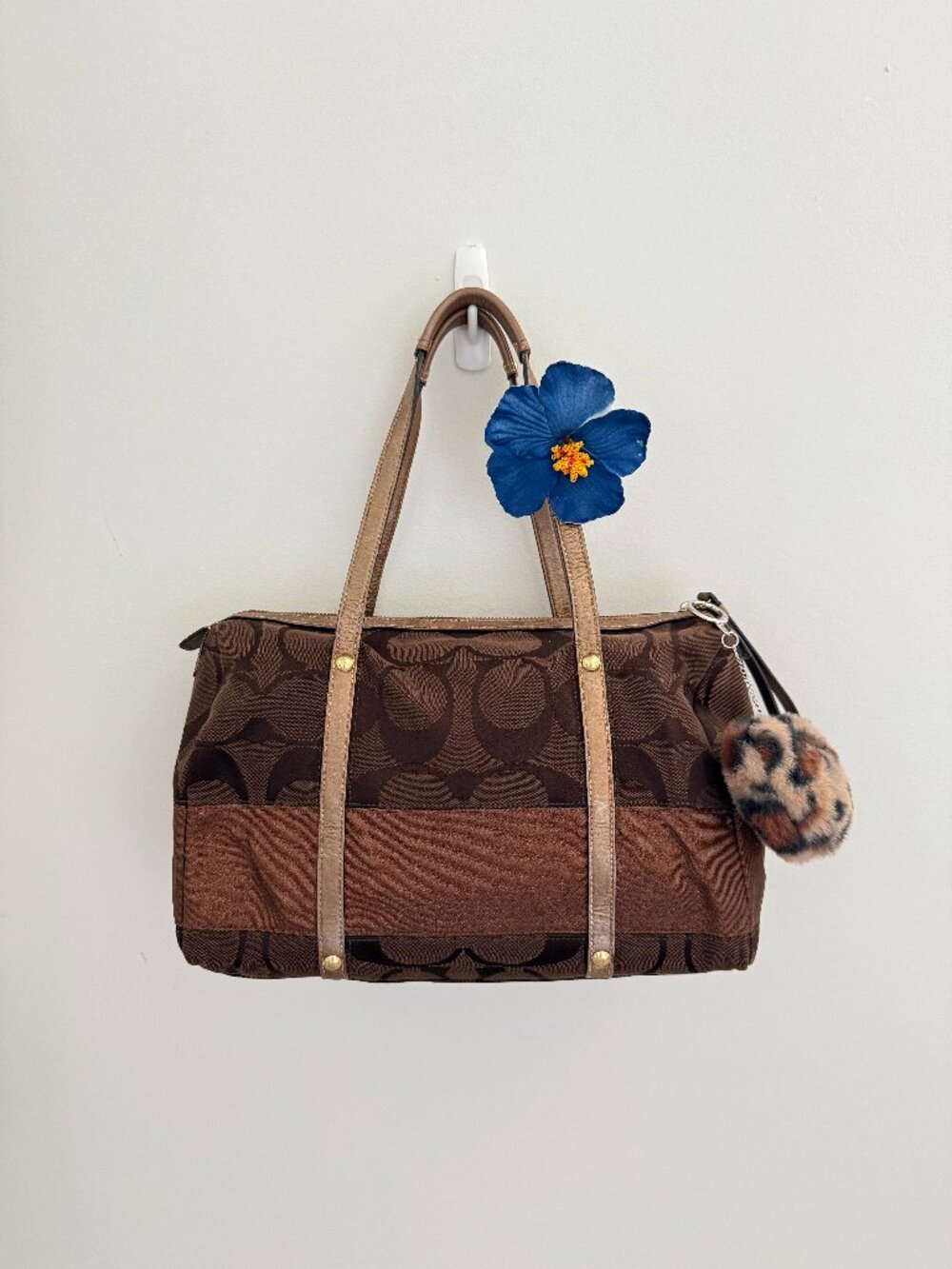 Coach Signature Brown Canvas Tote Bag